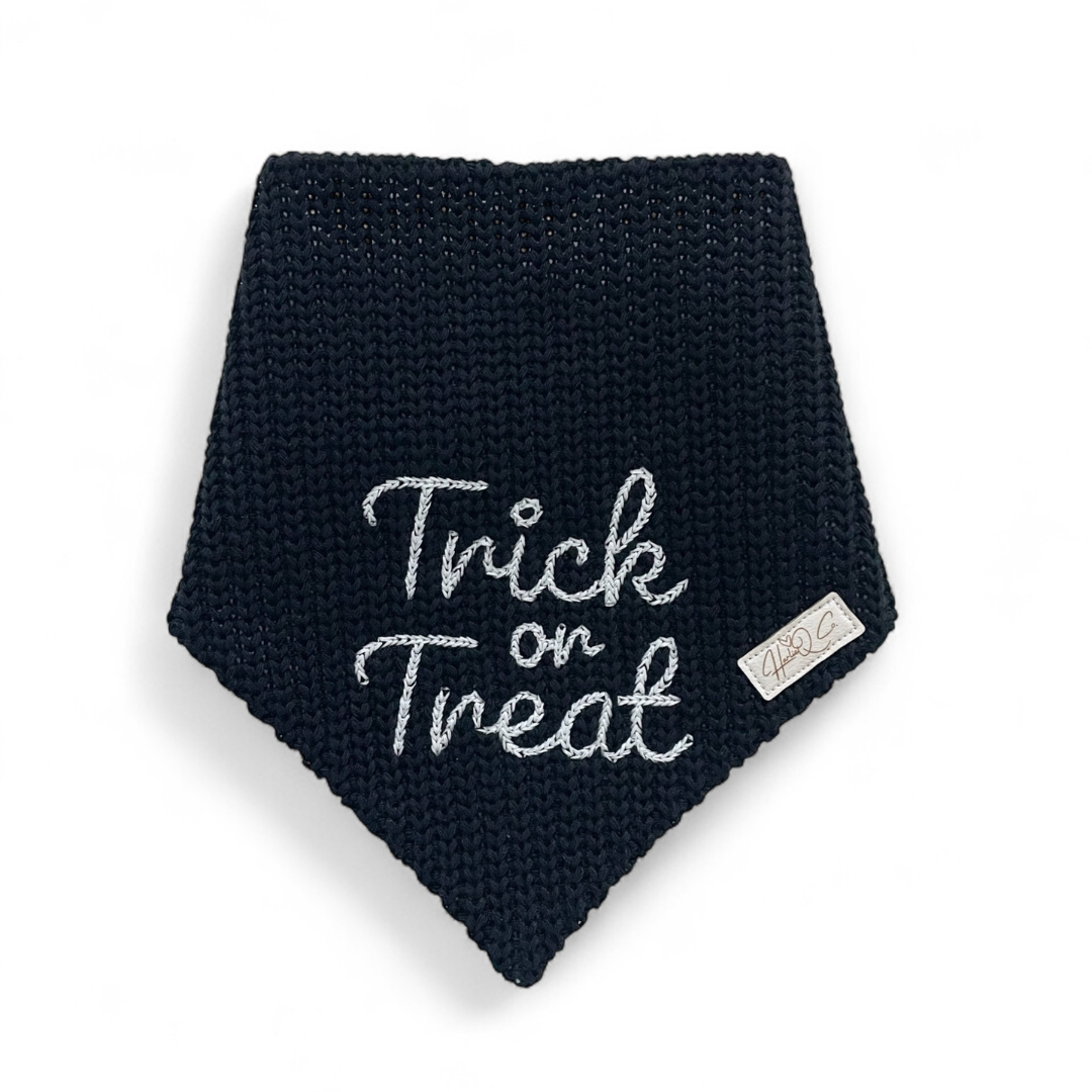 Glow in the Dark “Trick or Treat” Black Bandana
