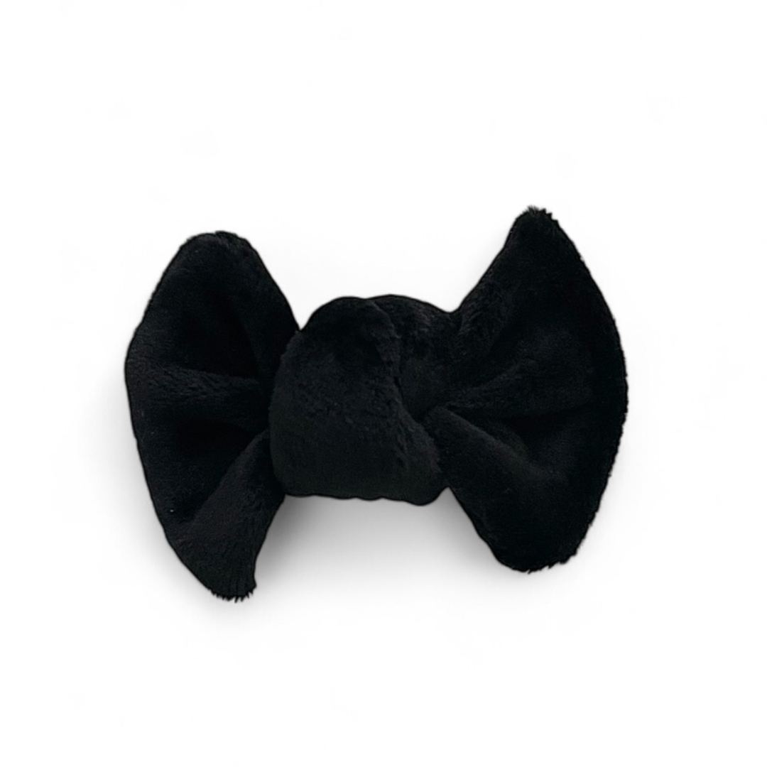 Black Plush Twist Knot Hair Bow