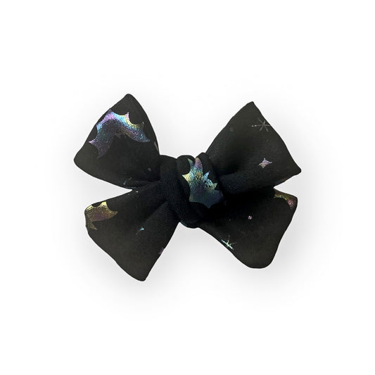 Rainbow Holographic Bats Pinwheel Hair Bow