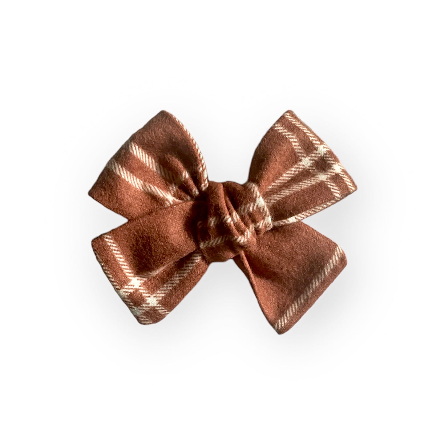 Orange Plaid Pinwheel Hair Bow