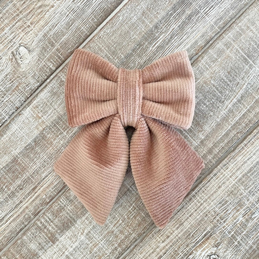 Lt Brown Cord. Bow Tie/ Sailor Bow