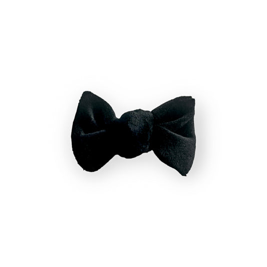 Plush Black Twist Knot Hair Bow