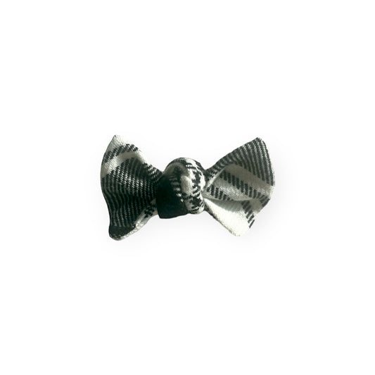 Black & White Plaid Twist Knot Hair Bow