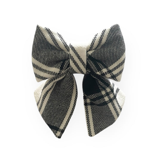 Black & White Plaid Bow Tie/ Sailor Bow