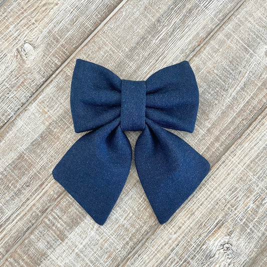 Dark Denim Bow Tie/ Sailor Bow