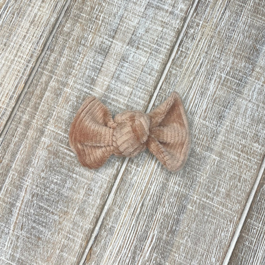 Lt Brown Cord. Twist Knot Hair Bow
