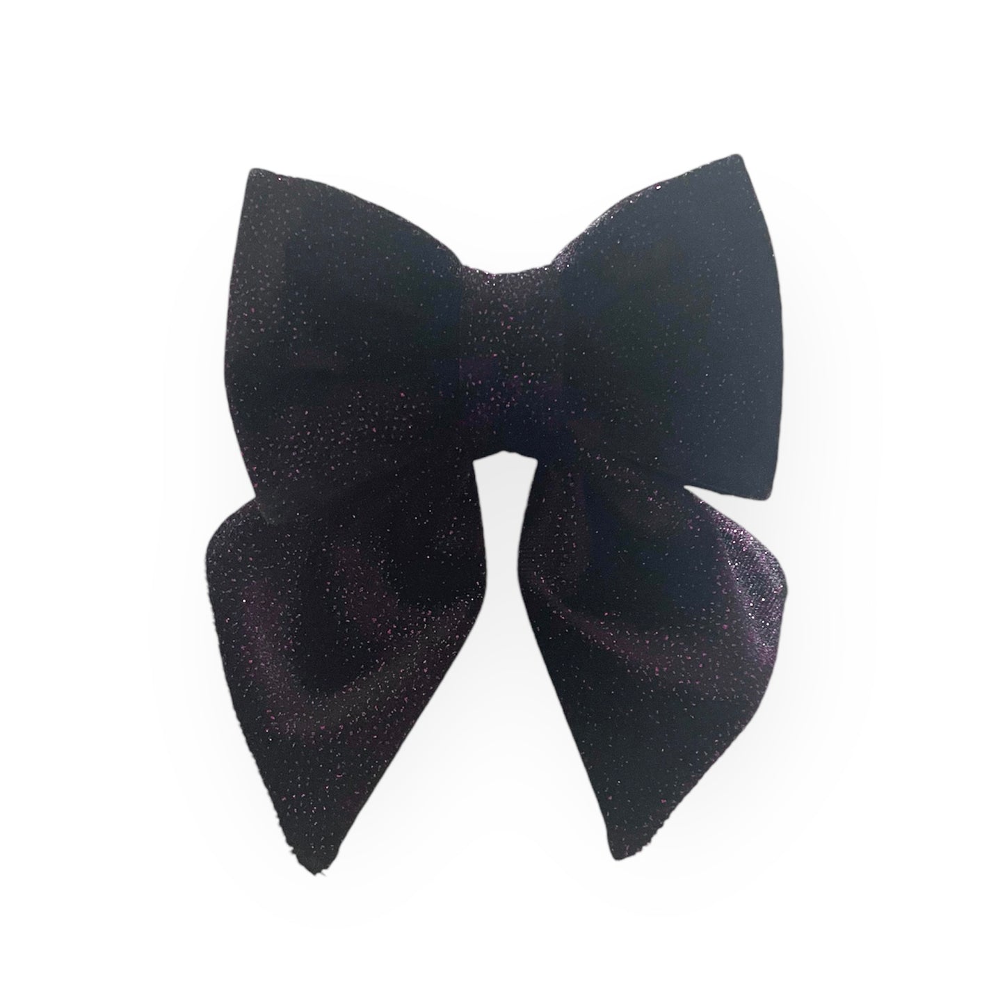 Purple Sparkle Black Velvet Bow Tie/ Sailor Bow