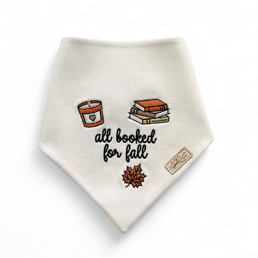 All Booked For Fall (ribbed white) Bandana