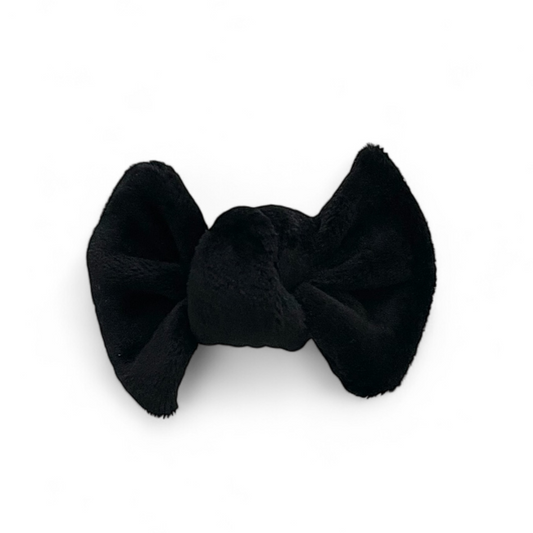 Black Plush Twist Knot Hair Bow