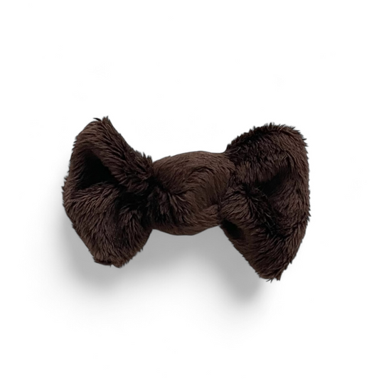 Fuzzy Brown Twist Knot Hair Bow